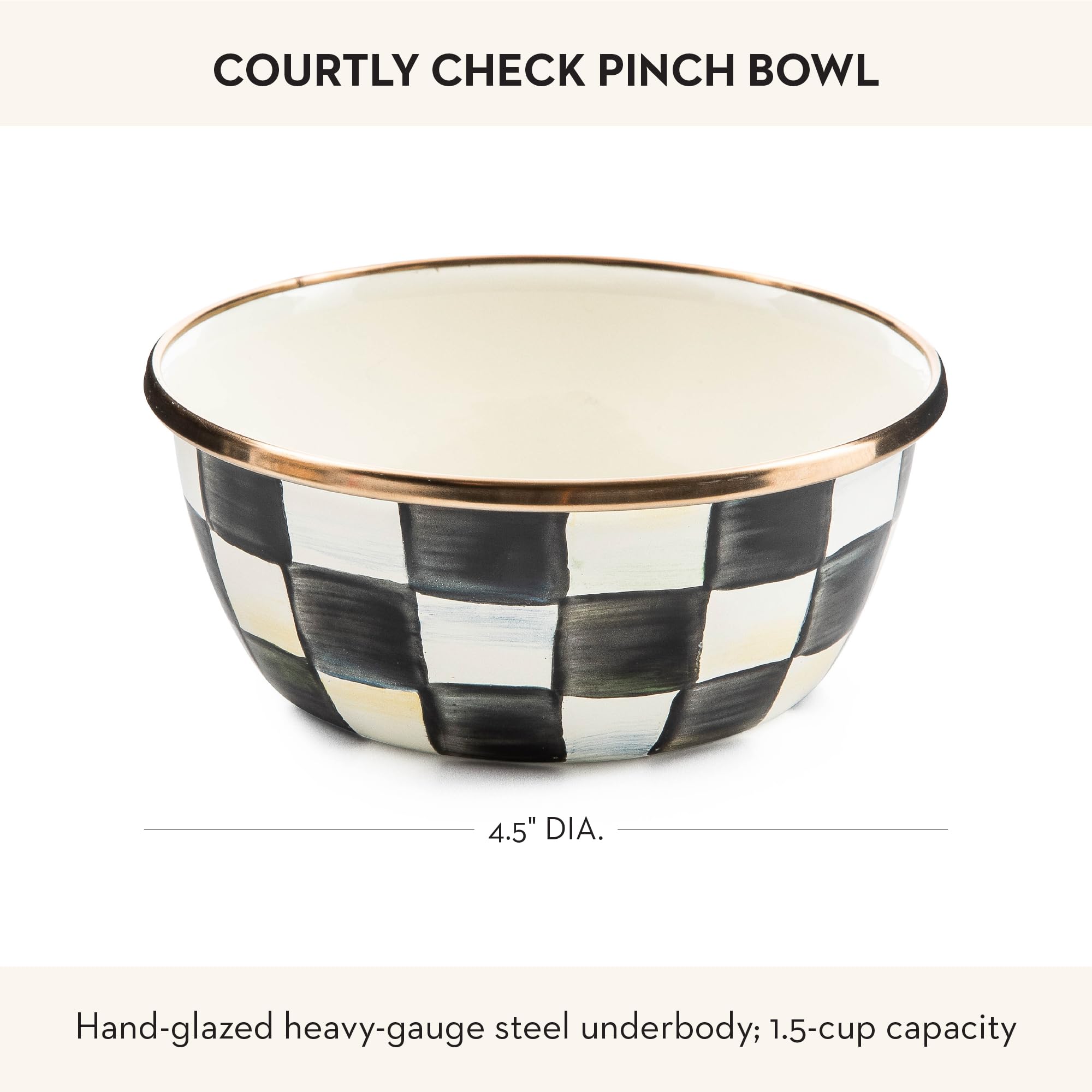 Amazon.co.jp: mackenzie-childs Courtlyチェックエナメルピンチボウル